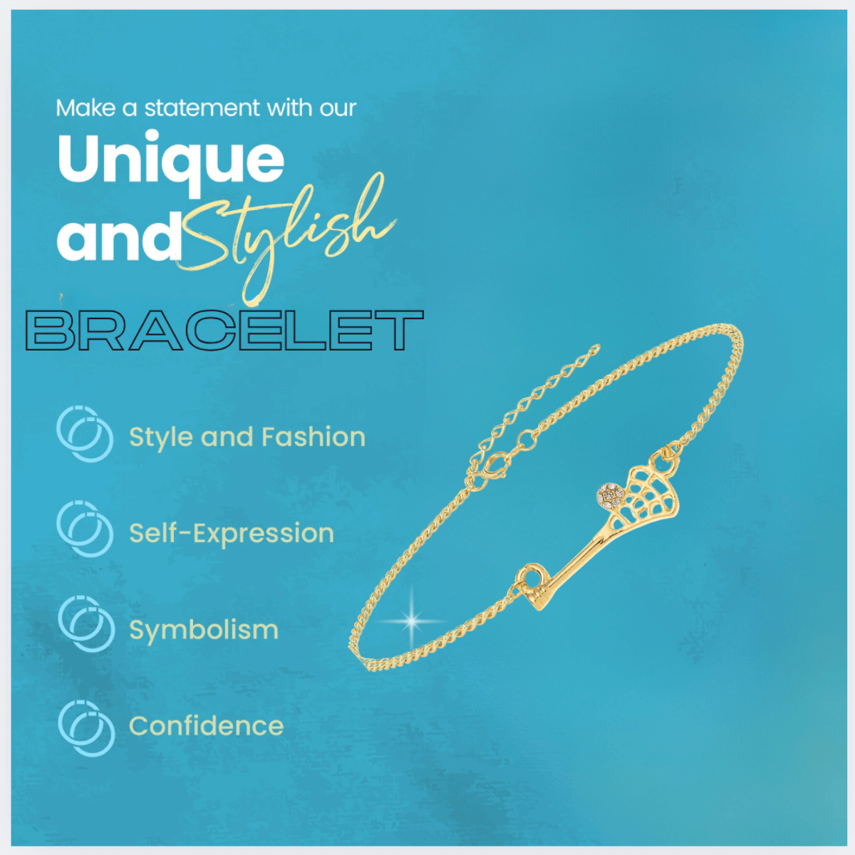 Lacrosse CZ Chain Bracelet