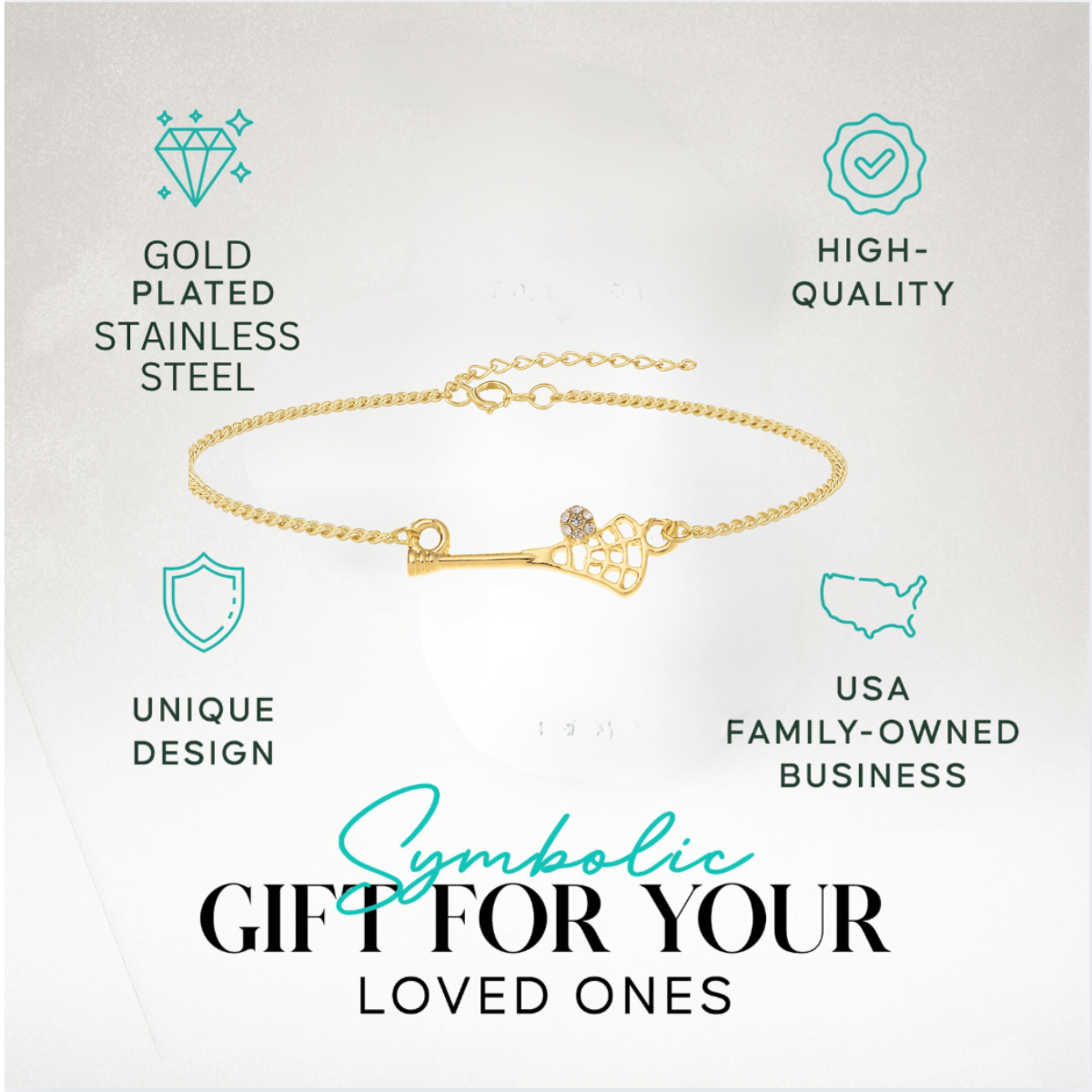 Lacrosse CZ Chain Bracelet