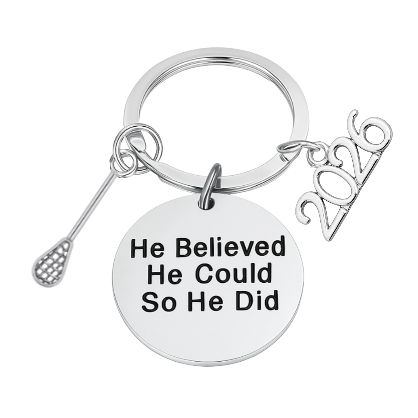 2026 Graduation Keychain- He Believed He Could- Pick Sport