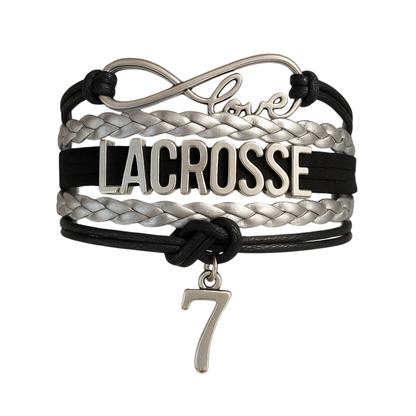 Personalized Lacrosse Bracelet with Number Charm