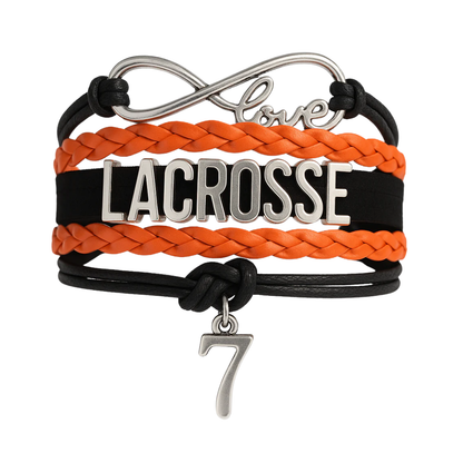 Personalized Lacrosse Bracelet with Number Charm
