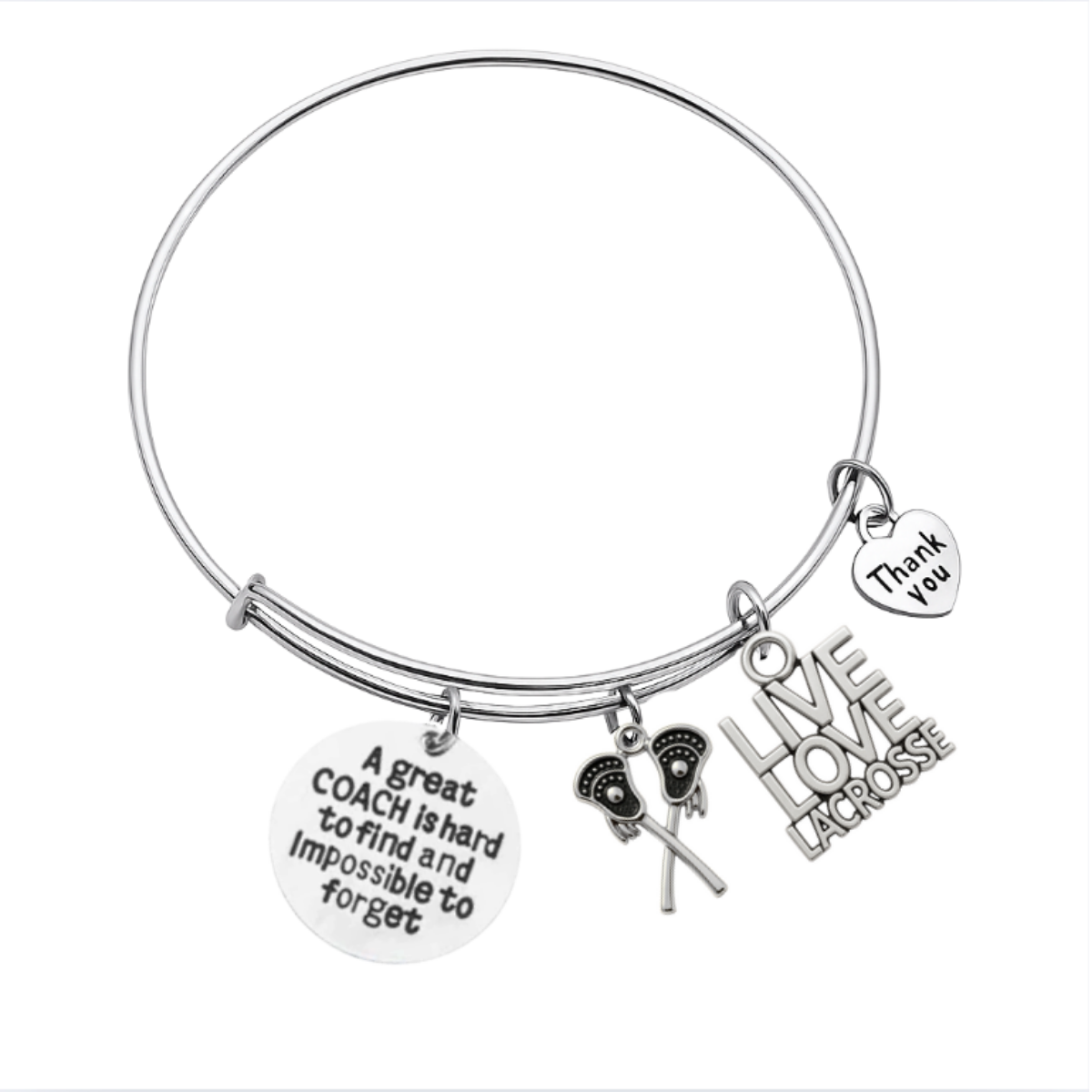 Lacrosse Coach Bangle Bracelet