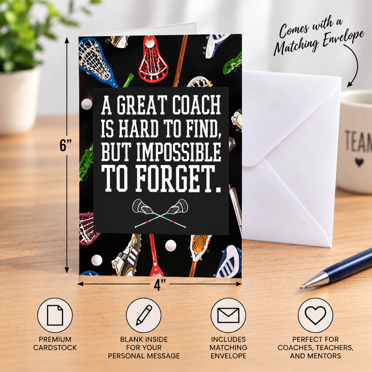 Lacrosse Coach Keychain & Card Bundle