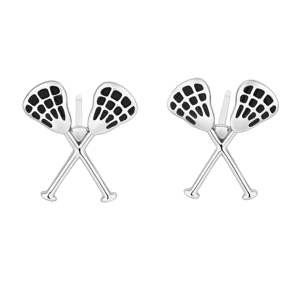 Girls Lacrosse Stick Stud Earrings