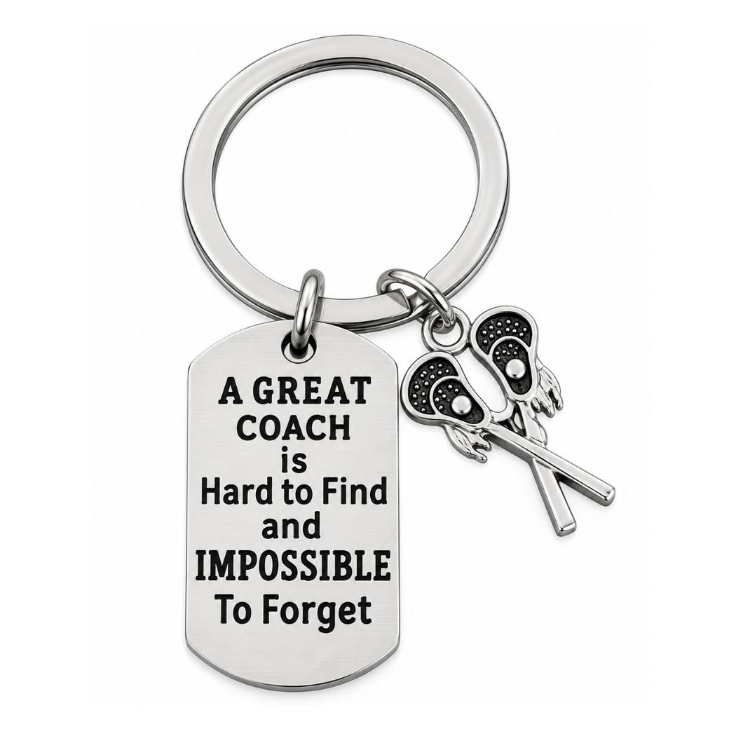 Lacrosse Great Coach is Hard to Find Coach Keychain