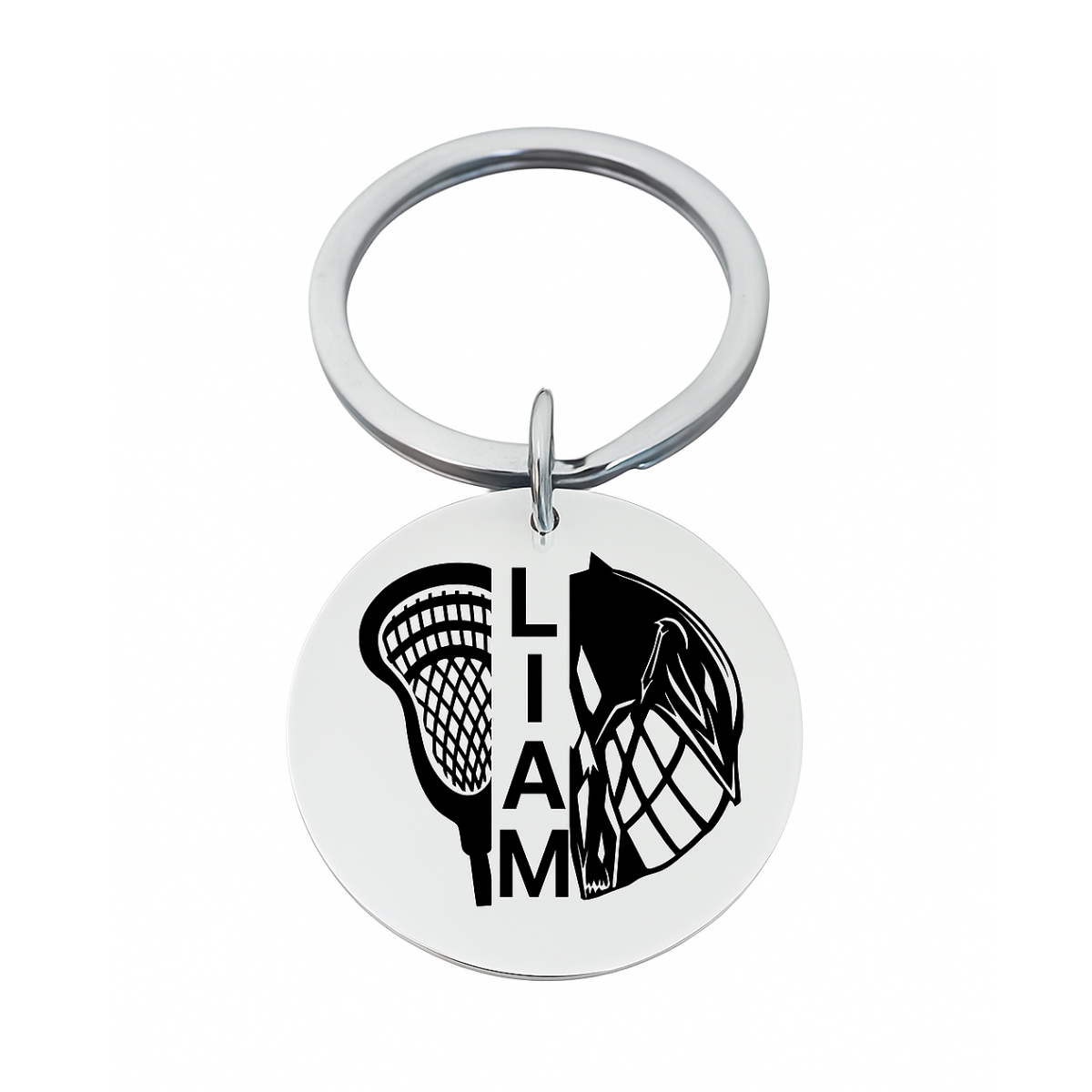 Personalized Engraved Lacrosse Helmet Keychain