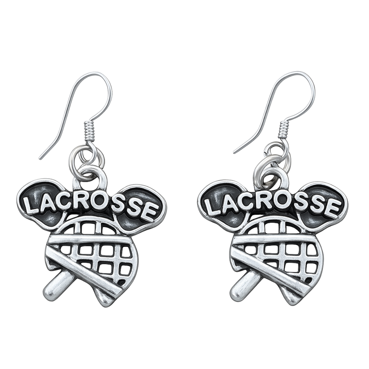 Lacrosse Helmet & Stick Earrings