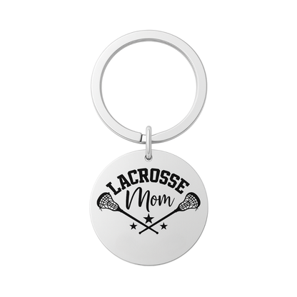Lacrosse Mom Keychain - Round - Pick Style