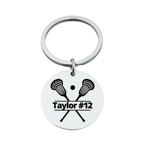 Personalized Engraved Lacrosse Stick Keychain