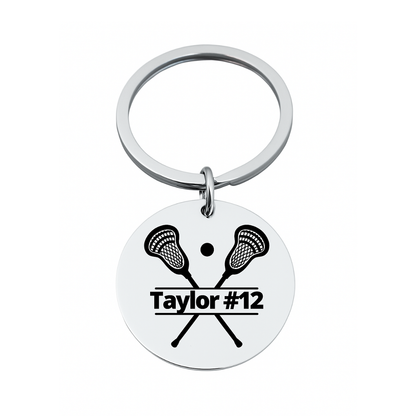 Personalized Engraved Lacrosse Stick Keychain