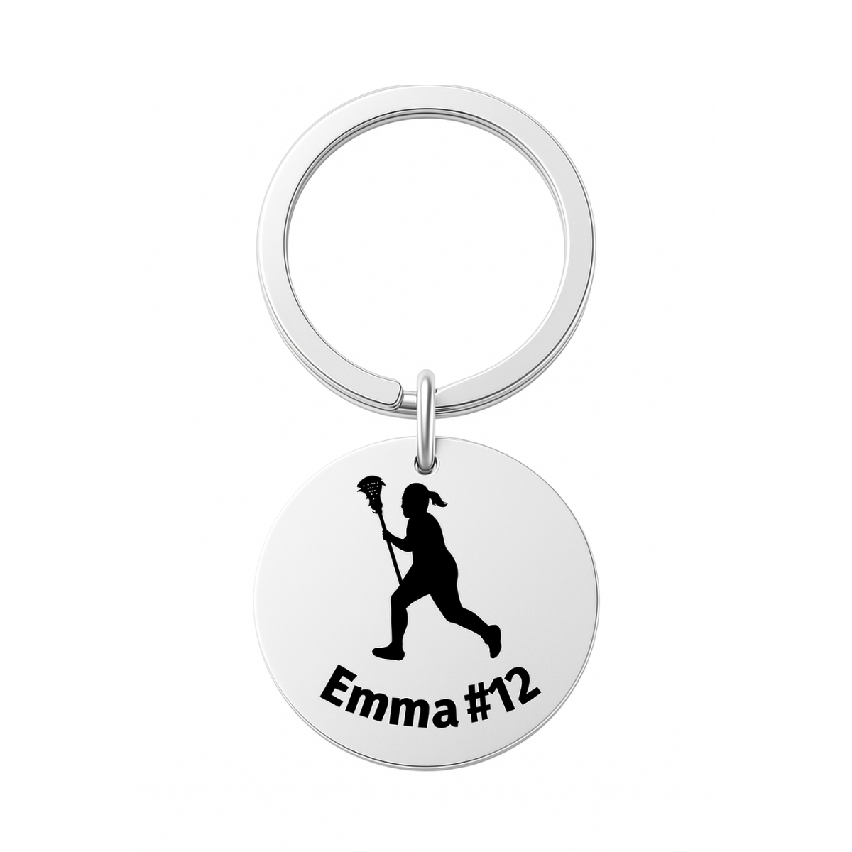 Girls Personalized Engraved Lacrosse Keychain