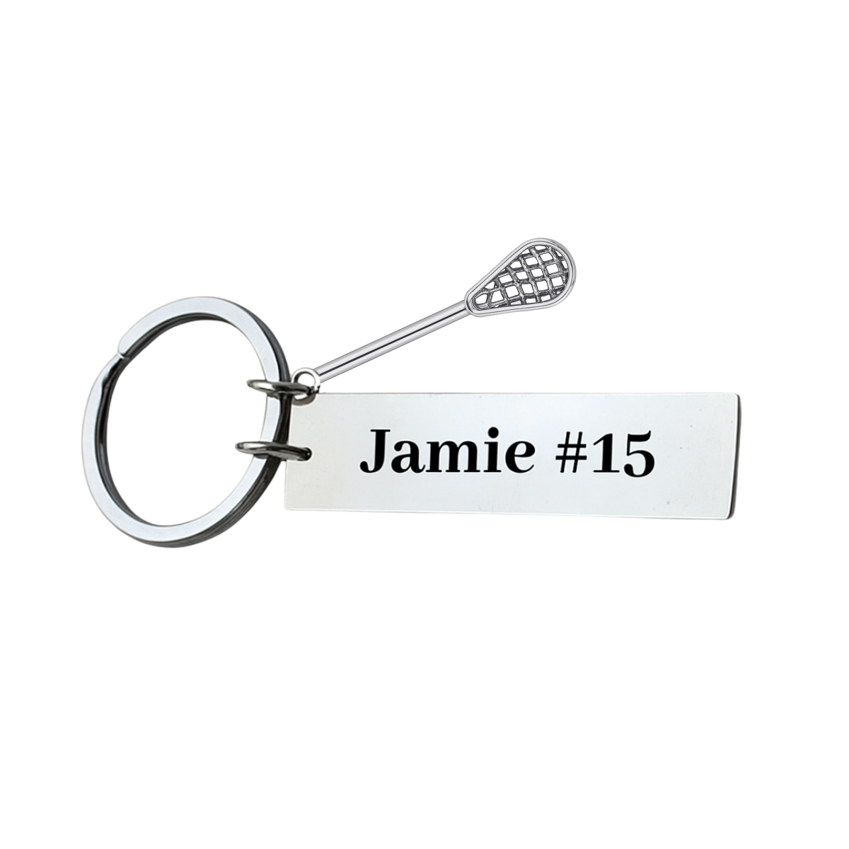 Personalized Engraved Lacrosse Bar Keychain