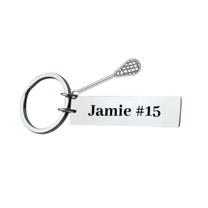 Personalized Engraved Lacrosse Bar Keychain