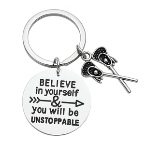 Lacrosse Keychain with Inspirational Charms