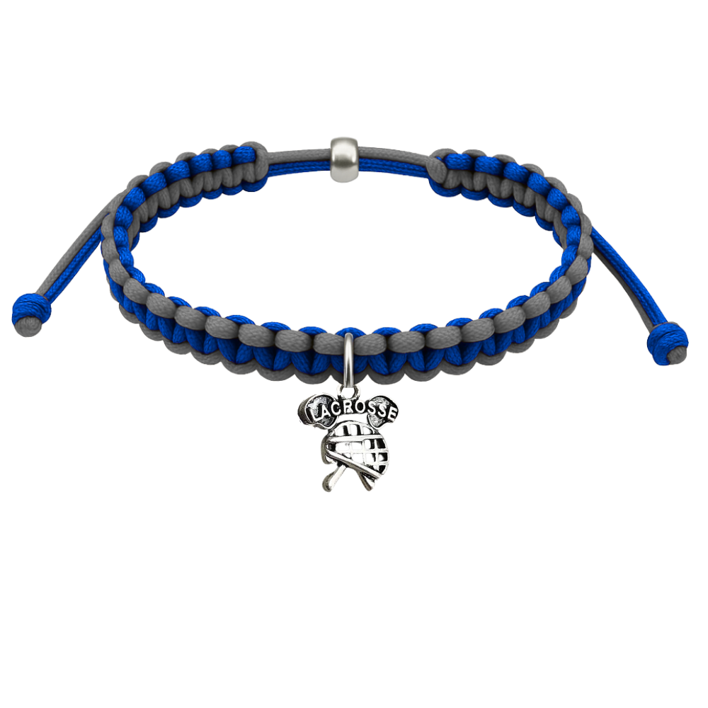 Lacrosse Charm Multi Color Adjustable Rope Bracelet