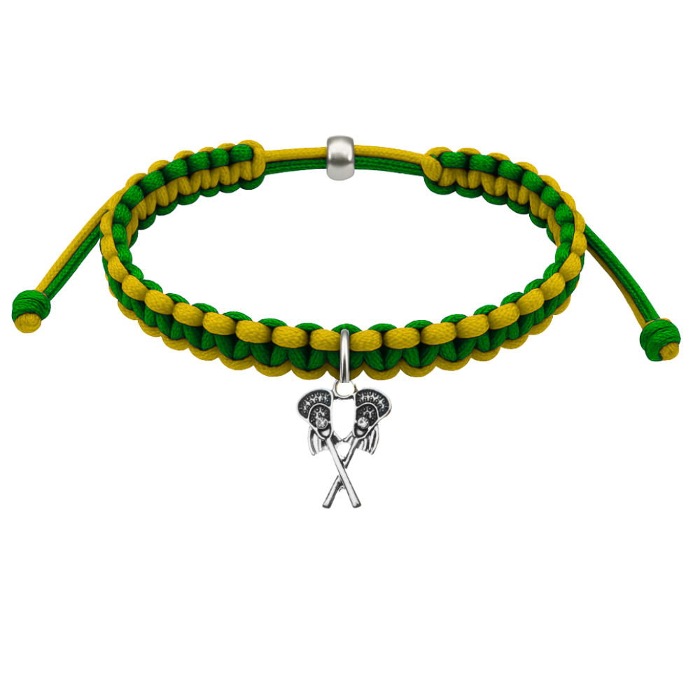 Lacrosse Charm Multi Color Adjustable Rope Bracelet