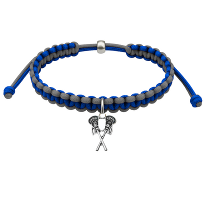 Lacrosse Charm Multi Color Adjustable Rope Bracelet