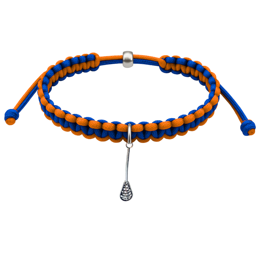 Lacrosse Charm Multi Color Adjustable Rope Bracelet