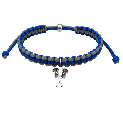 Lacrosse Charm Multi Color Adjustable Rope Bracelet