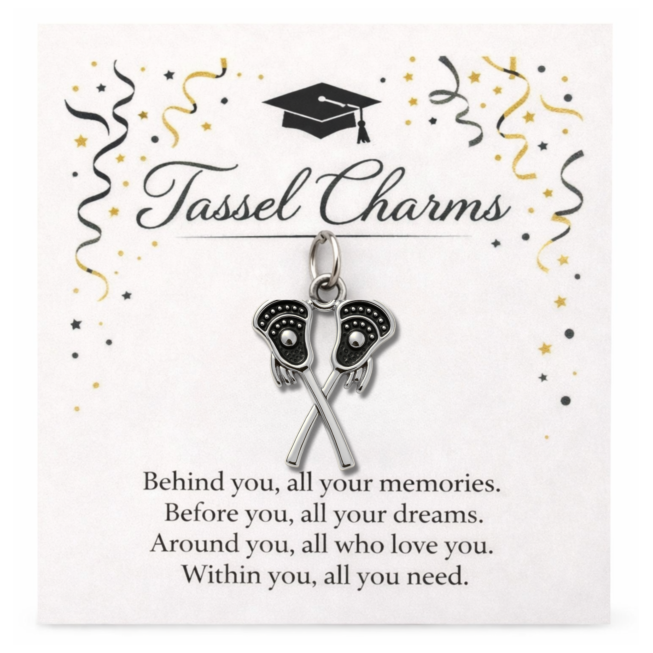 Lacrosse Graduation Tassel Charm