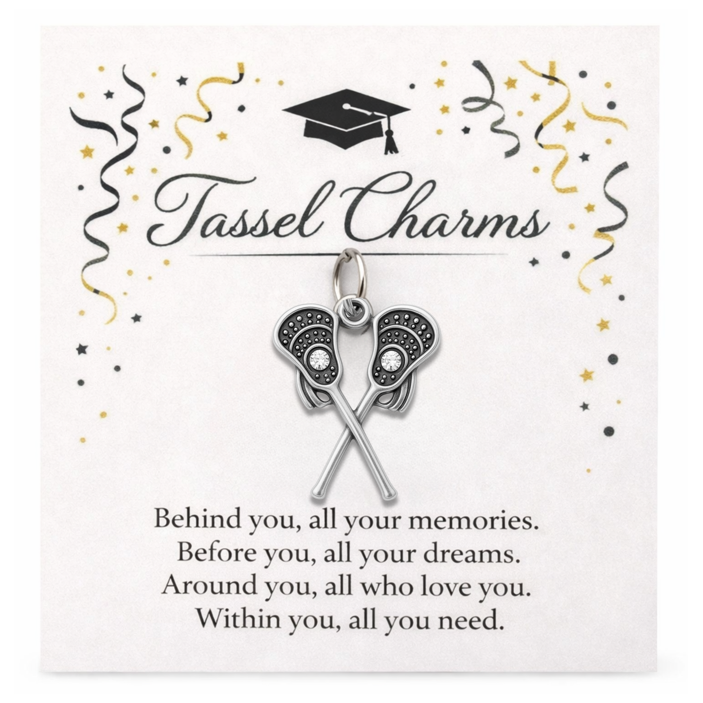 Lacrosse Graduation Tassel Charm
