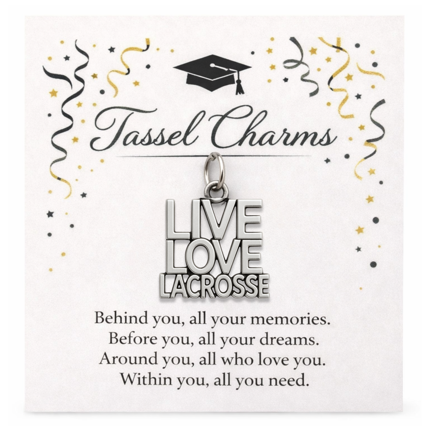 Lacrosse Graduation Tassel Charm