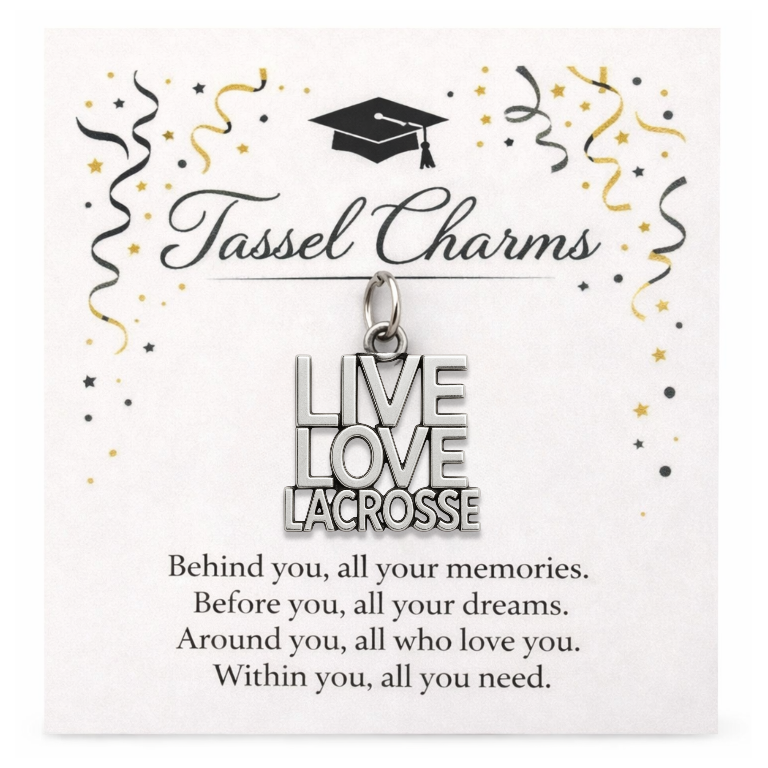 Lacrosse Graduation Tassel Charm