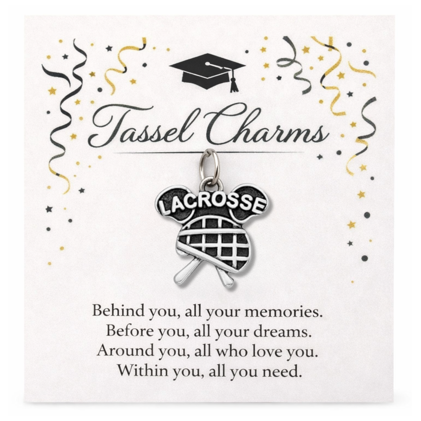 Lacrosse Graduation Tassel Charm