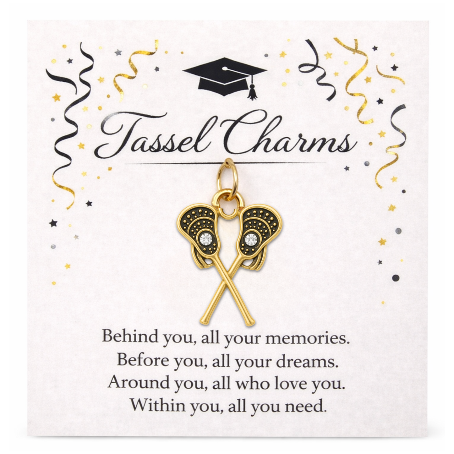 Lacrosse Graduation Tassel Charm
