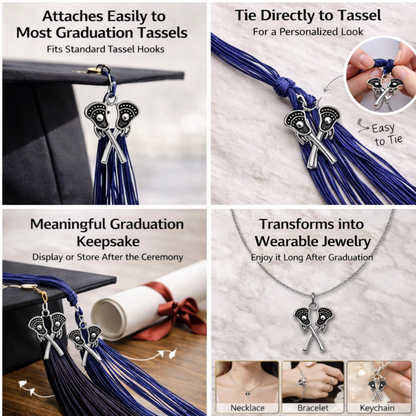Lacrosse Graduation Tassel Charm