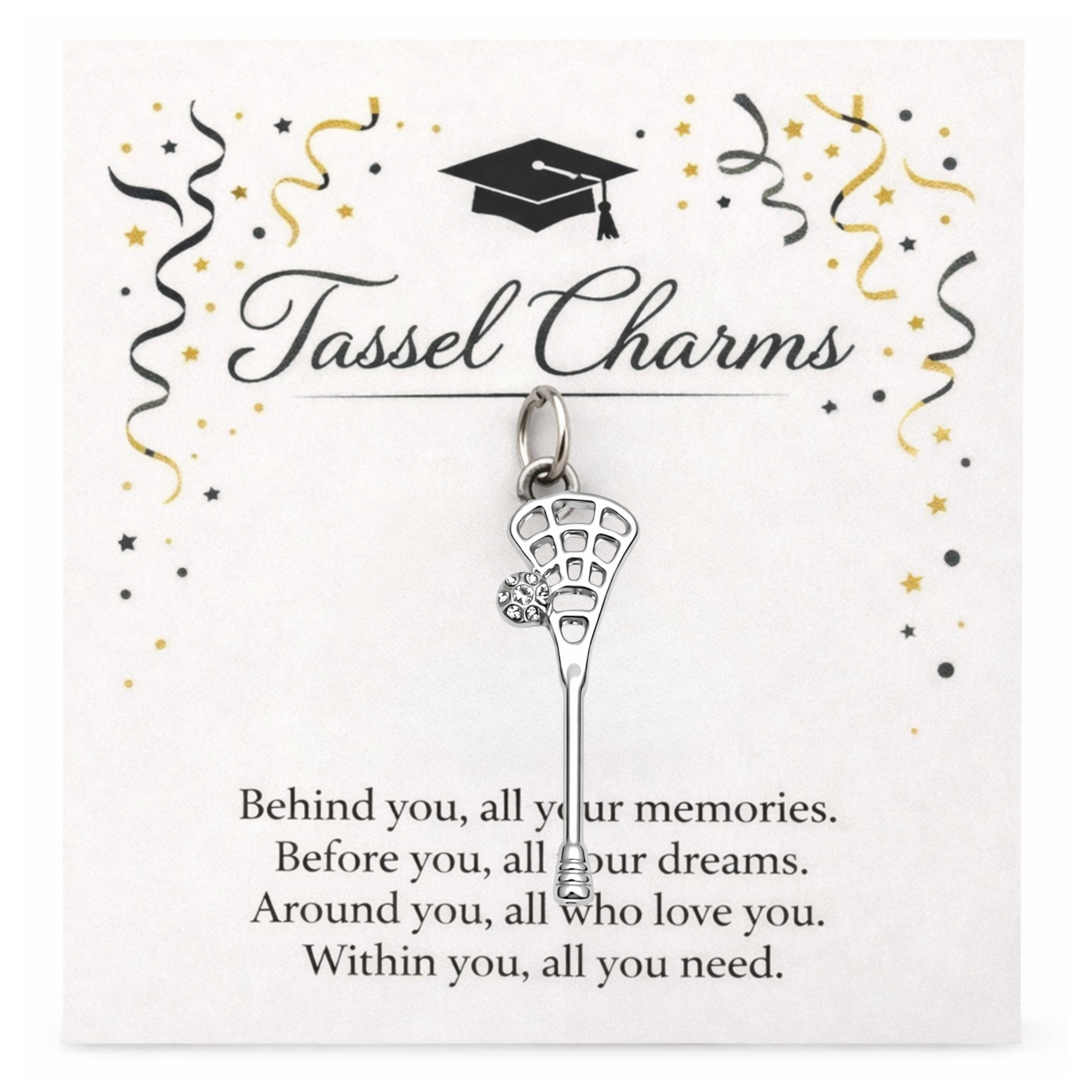 Lacrosse Graduation Tassel Charm