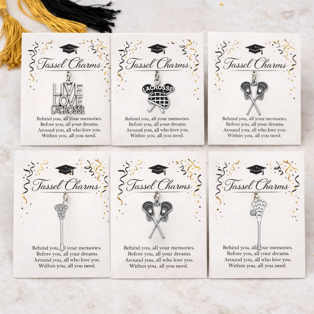 Lacrosse Graduation Tassel Charm