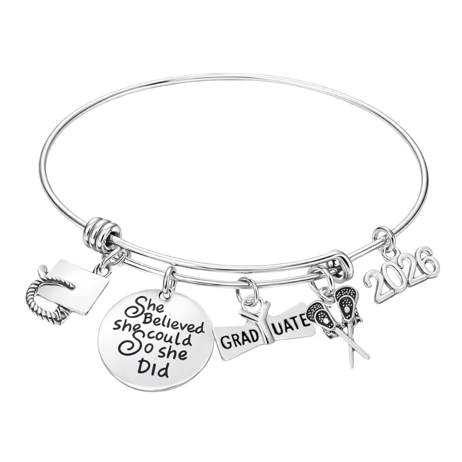 2026 Sports Graduation Bracelet - She Believed She Could- Pick Activity