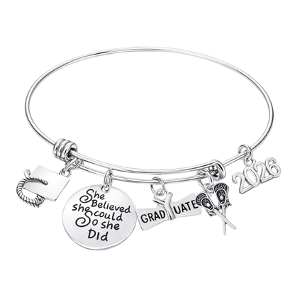 2026 Sports Graduation Bracelet - She Believed She Could- Pick Activity