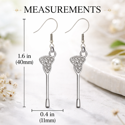 Lacrosse Rhinestone Stick Earrings