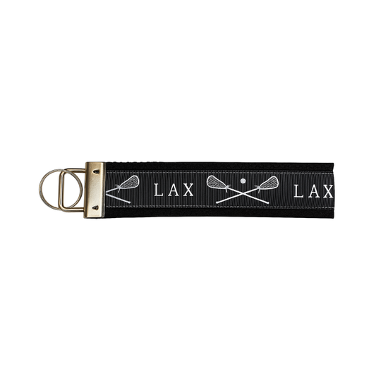 Lacrosse Stick Wristlet Keychain - Black