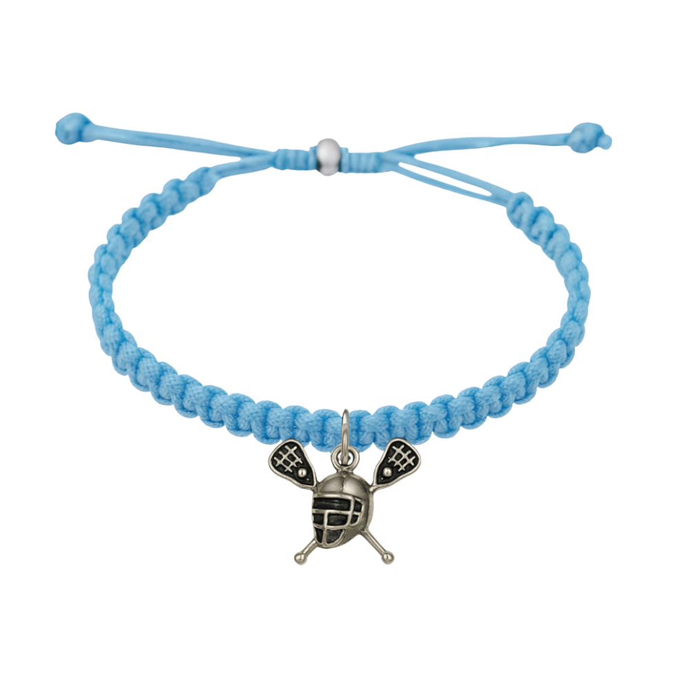 Lacrosse Helmet & Sticks Adjustable Rope Bracelet