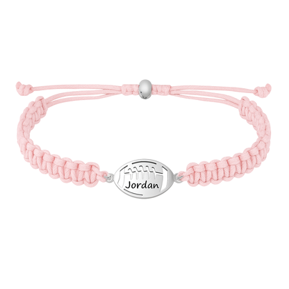 Personalized Engraved Football Rope Bracelet - Pick Color