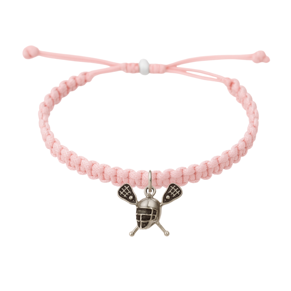 Lacrosse Helmet & Sticks Adjustable Rope Bracelet