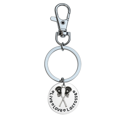 Lacrosse Zipper Pull Keychain - Live Love Lacrosse