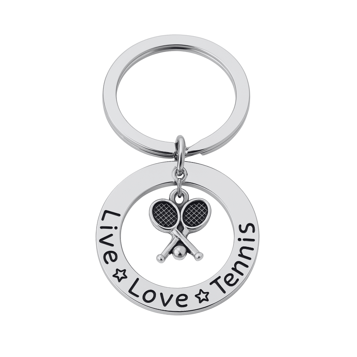 Live Love Tennis Charm Keychain