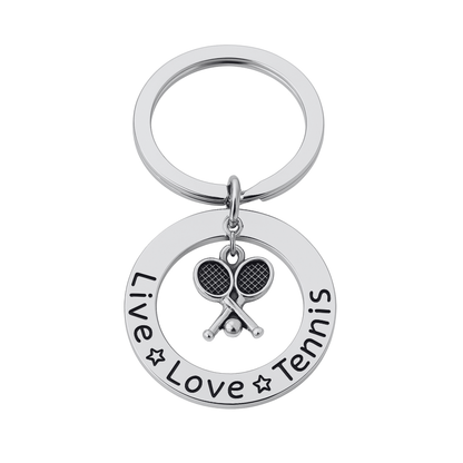 Live Love Tennis Charm Keychain