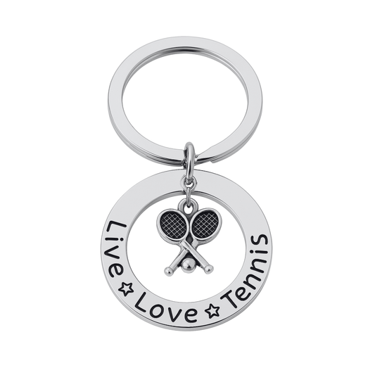 Live Love Tennis Charm Keychain