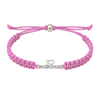 Pink gymnastics bracelet with hypoallergenic silver heart charm