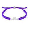 Purple gymnastics bracelet with athletic design and silver heart charm