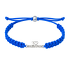 Royal blue adjustable gymnastics bracelet for athletes with silver-tone charm