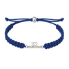 Navy blue gymnastics bracelet with sporty braided cord and heart charm
