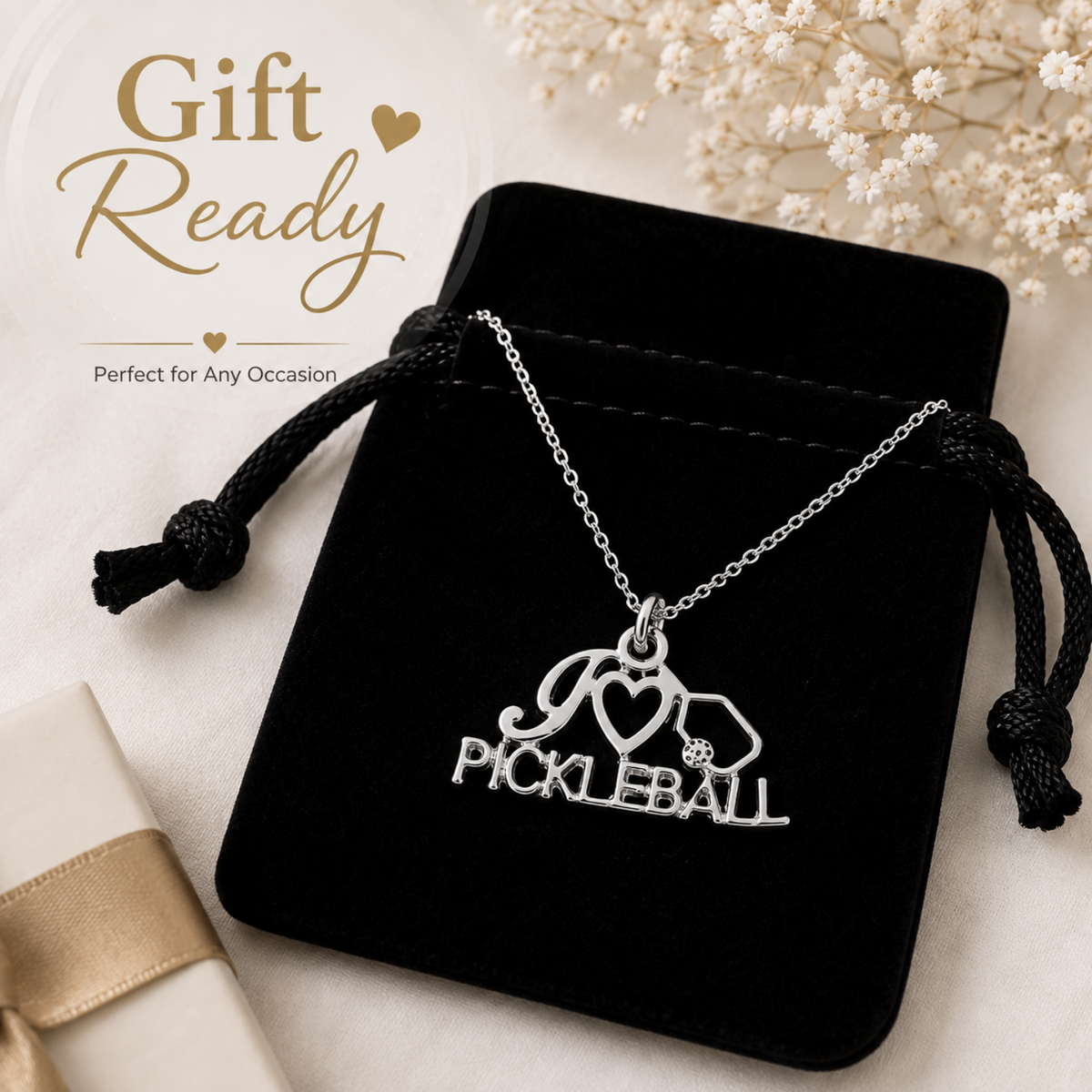 Love Pickleball Charm Necklace