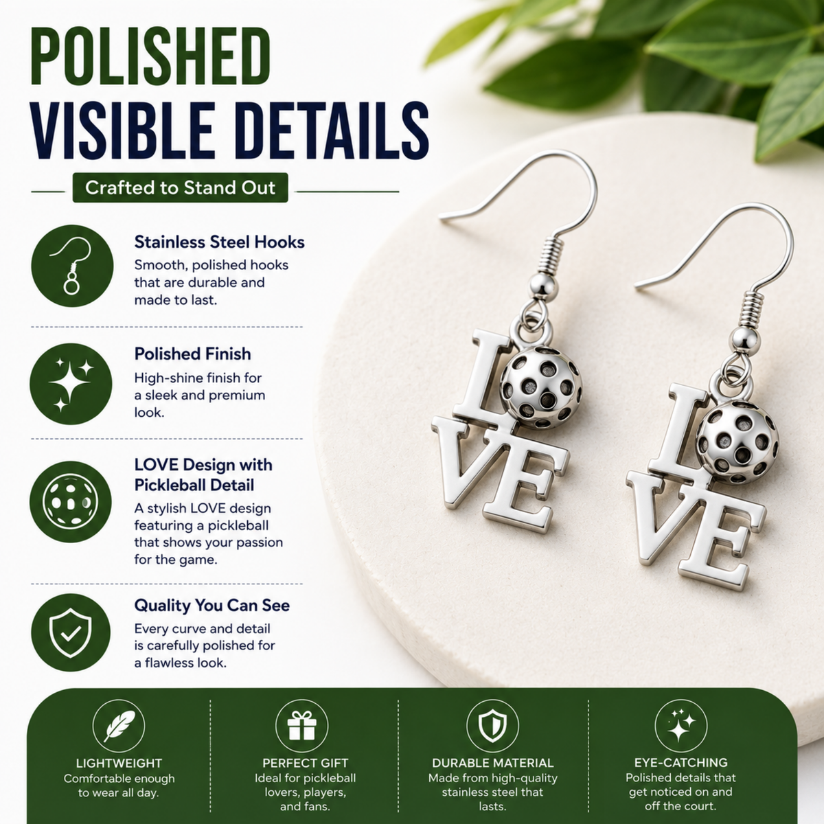 Love Pickleball Earrings