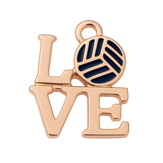 Love Volleyball Charm - Rose Gd